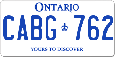 ON license plate CABG762