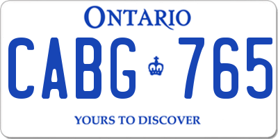 ON license plate CABG765