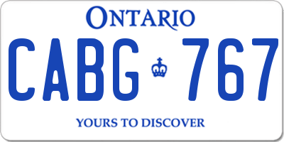 ON license plate CABG767