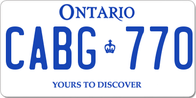 ON license plate CABG770