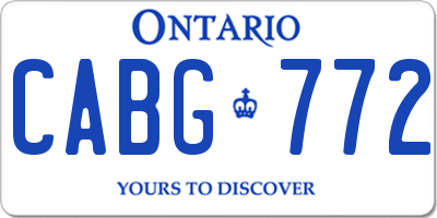 ON license plate CABG772