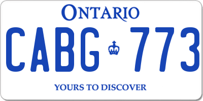 ON license plate CABG773