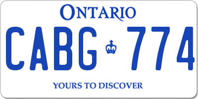 ON license plate CABG774