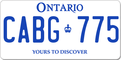 ON license plate CABG775