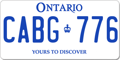 ON license plate CABG776