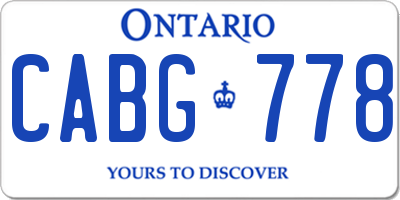 ON license plate CABG778