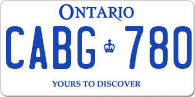 ON license plate CABG780