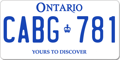 ON license plate CABG781