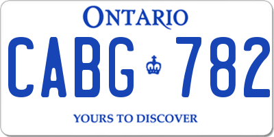 ON license plate CABG782