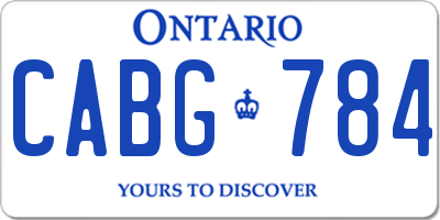 ON license plate CABG784