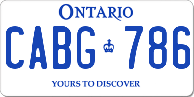 ON license plate CABG786