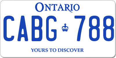 ON license plate CABG788