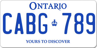 ON license plate CABG789