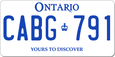 ON license plate CABG791