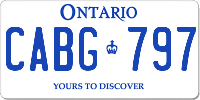 ON license plate CABG797