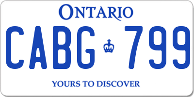 ON license plate CABG799