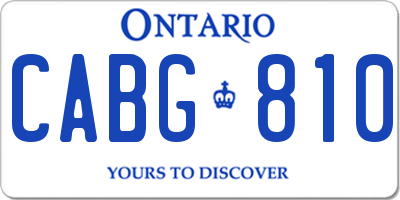 ON license plate CABG810