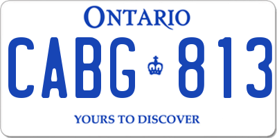 ON license plate CABG813