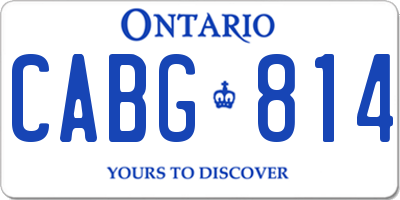 ON license plate CABG814