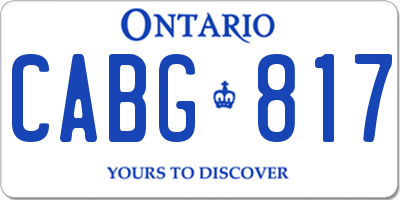 ON license plate CABG817