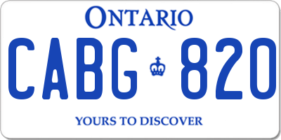 ON license plate CABG820