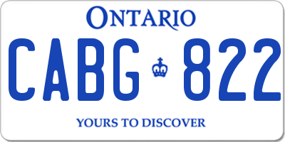 ON license plate CABG822