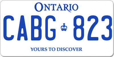 ON license plate CABG823