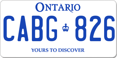 ON license plate CABG826