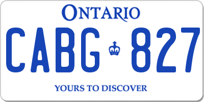 ON license plate CABG827