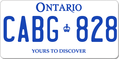 ON license plate CABG828