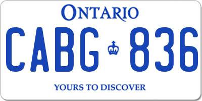 ON license plate CABG836