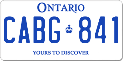 ON license plate CABG841