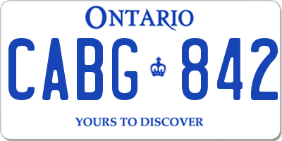 ON license plate CABG842