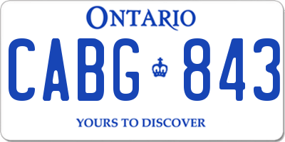 ON license plate CABG843