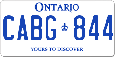 ON license plate CABG844