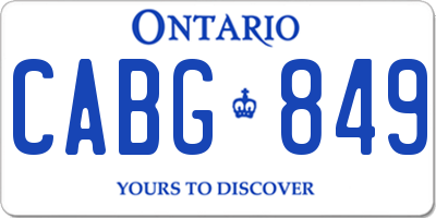 ON license plate CABG849