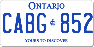 ON license plate CABG852