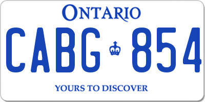 ON license plate CABG854