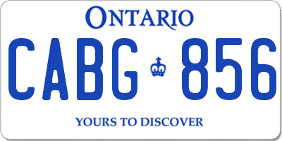 ON license plate CABG856