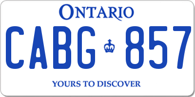 ON license plate CABG857