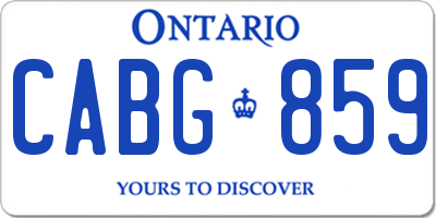 ON license plate CABG859