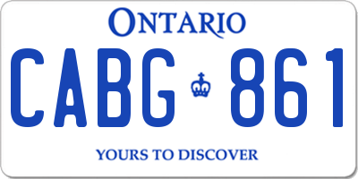 ON license plate CABG861