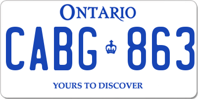 ON license plate CABG863