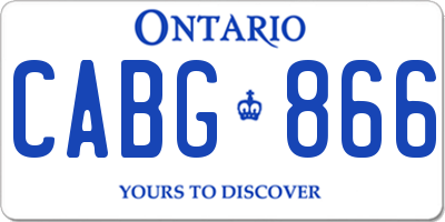 ON license plate CABG866