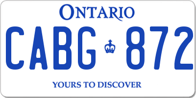 ON license plate CABG872