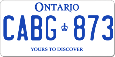 ON license plate CABG873