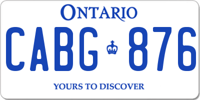 ON license plate CABG876