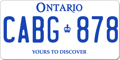 ON license plate CABG878