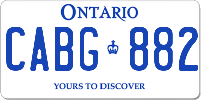 ON license plate CABG882