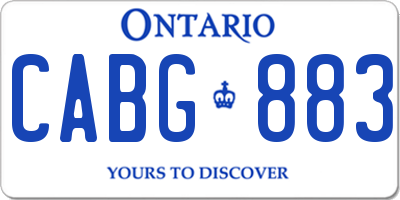 ON license plate CABG883